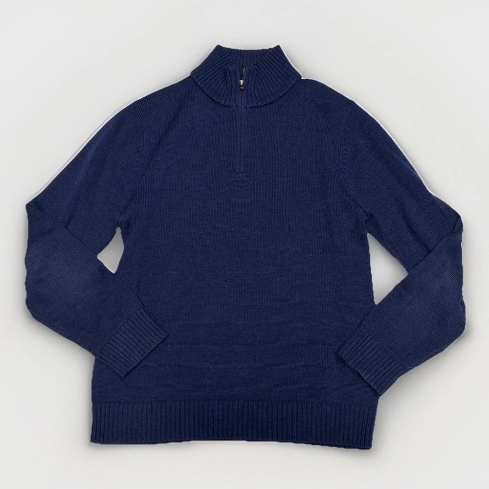 Patagonia Sweater Mens Small Navy Blue Merino Wool 1/4 Zip Pullover